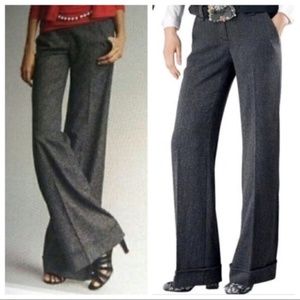 Cabi women’s wide leg black-gray  4 pocket tweed trousers dress pants Size 8